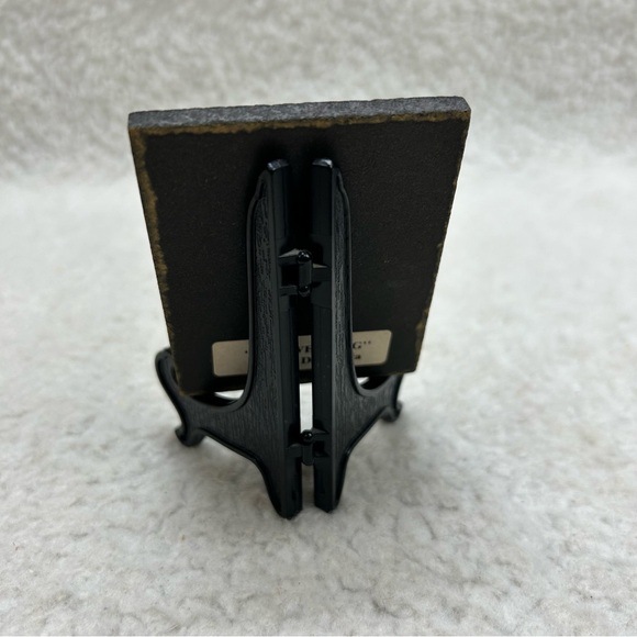 The Wedding by Ted De Garzia 3" mini wood board prints w/stand vintage signed - Picture 8 of 8